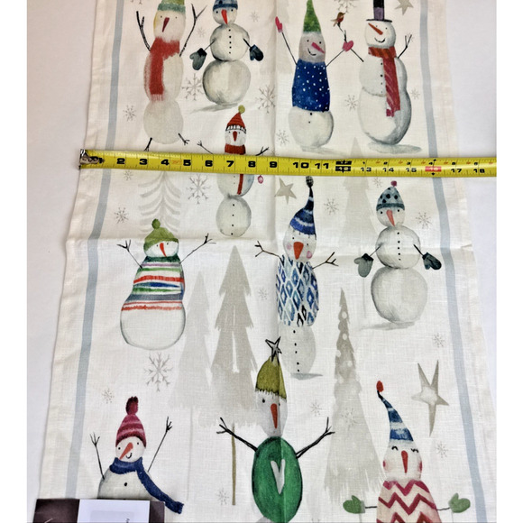 1 - Tessitura Toscana Telerie Snowman 100% Linen Kitchen Towel Sonoma - Picture 2 of 9